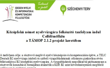 Középfokú német nyelvvizsgára felkészítő tanfolyam indul Celldömölkön