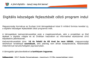 Digitális készségek fejlesztését célzó program indul