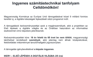 Ismét ingyenes számítástechnikai tanfolyam Celldömölkön